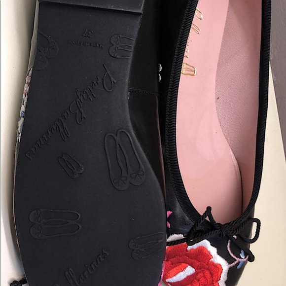 EUROPEAN FASHION: PRETTY BALLERINAS with floral sawed in pattern, NWT - Picture 3 of 4